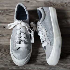 Keds x Kate Spade Crew Kick 75 Mixed Media Sneakers Silver Women's size 7